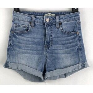 Vintage Cut Off Blue Jean Shorts 0 Distressed Denim Cuffed 23W Mid Rise Y2K 90's